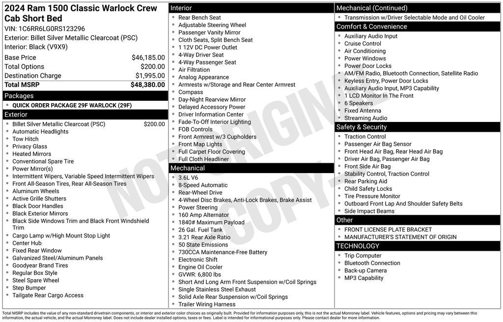 2024 RAM 1500 Classic Warlock -CERTIFIED-