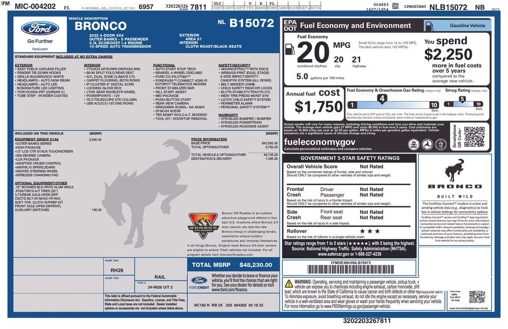 2022 Ford Bronco Outer Banks