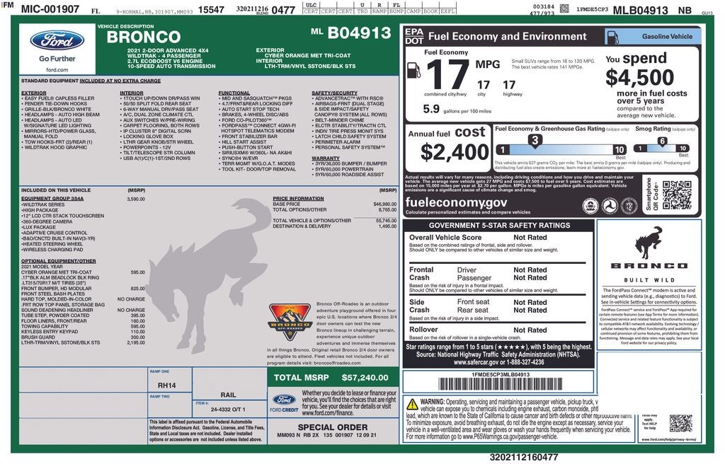 2021 Ford Bronco Wildtrak