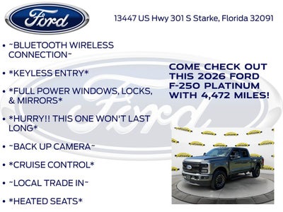 2026 Ford F-250SD Platinum HIGH OUTPUT