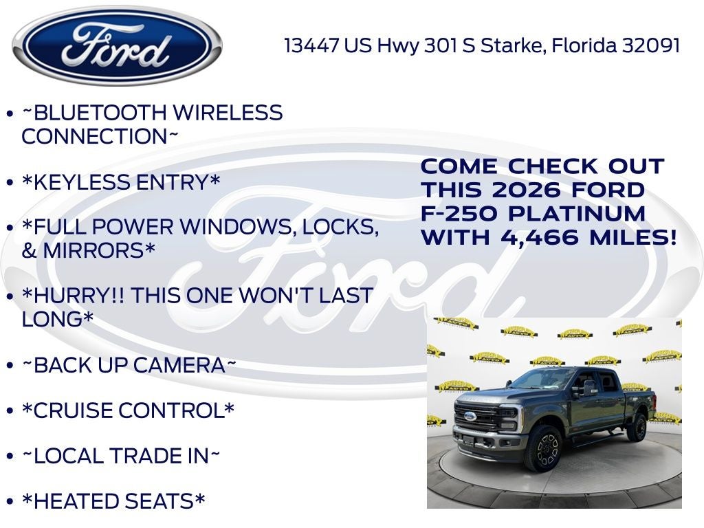 2026 Ford F-250SD Platinum HIGH OUTPUT