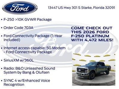 2026 Ford F-250SD Platinum HIGH OUTPUT