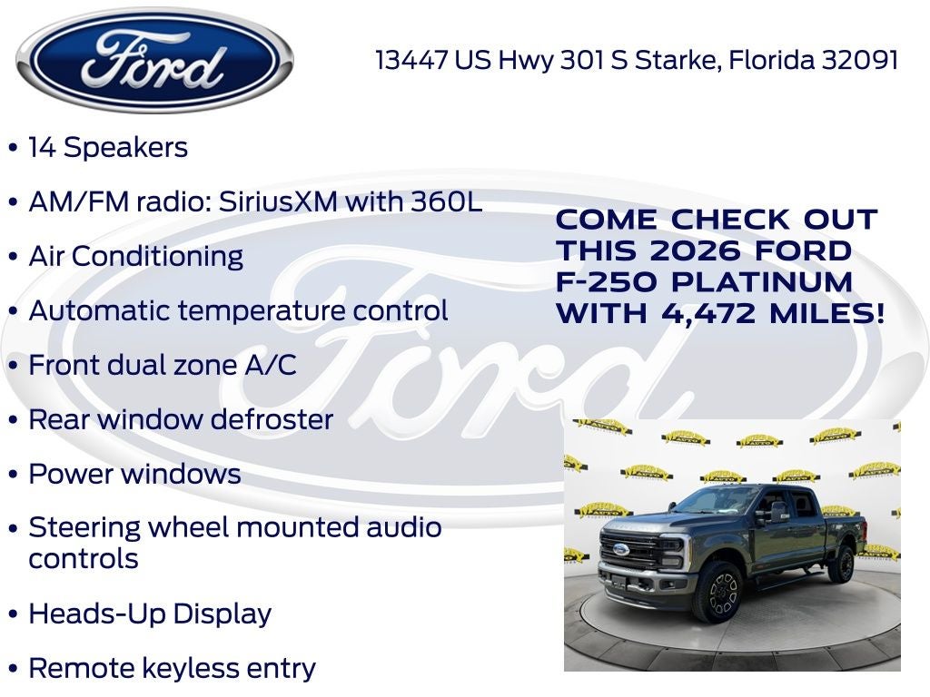 2026 Ford F-250SD Platinum HIGH OUTPUT