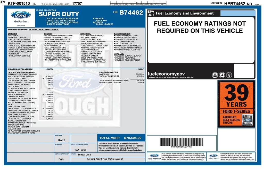 2017 Ford F-350SD Lariat