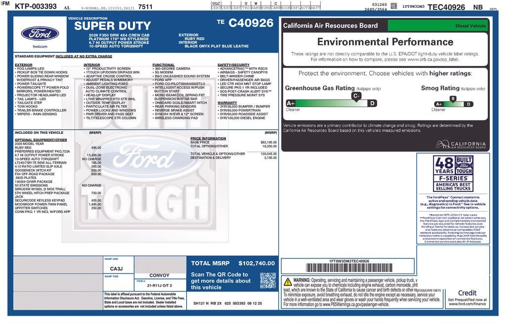 2026 Ford F-350SD Platinum DRW