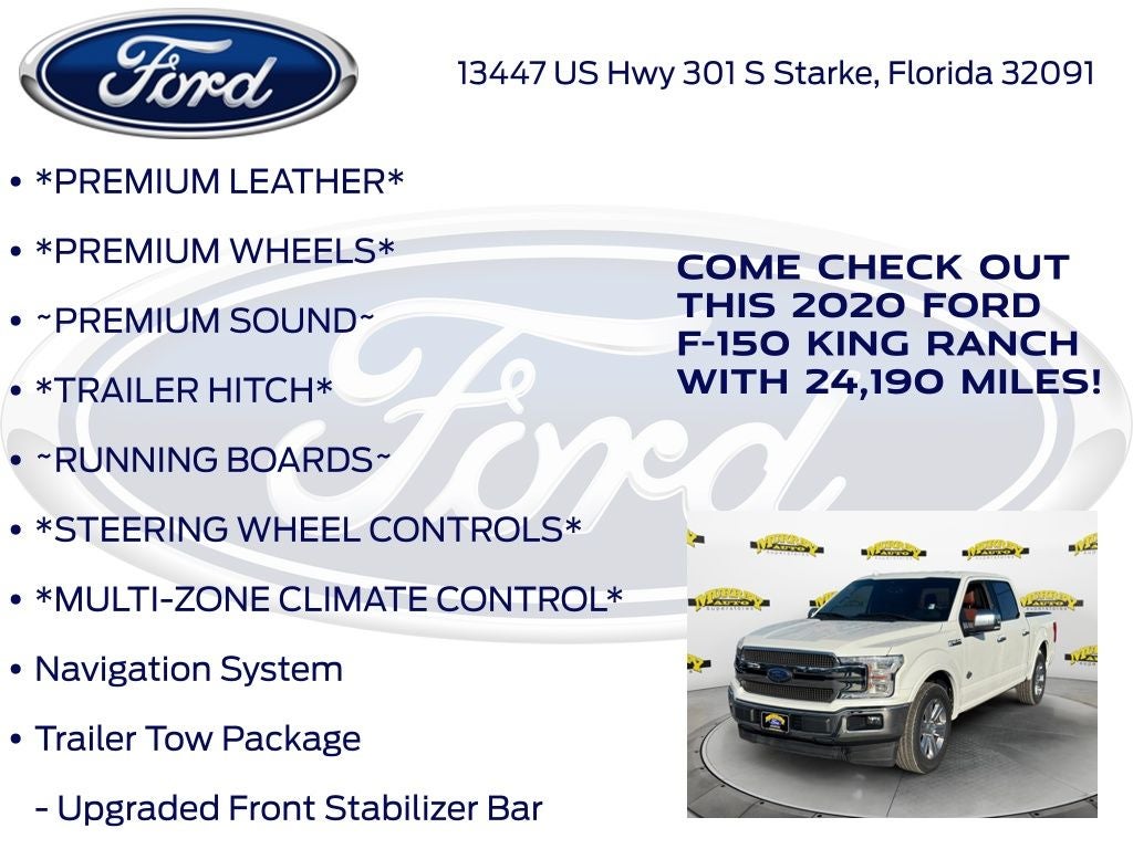 2020 Ford F-150 King Ranch 5.0L 360 Camera