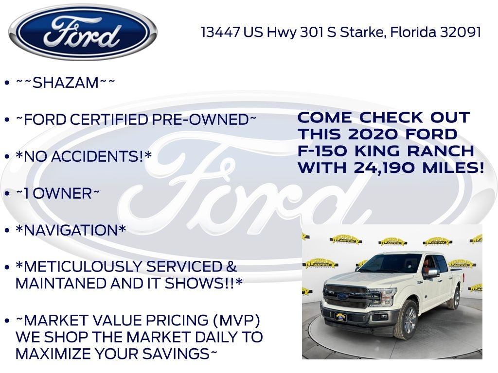 2020 Ford F-150 King Ranch 5.0L 360 Camera