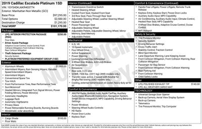 2019 Cadillac Escalade Platinum Edition