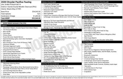 2020 Chrysler Pacifica Touring