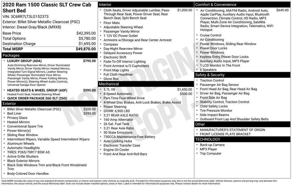 2020 RAM 1500 Classic SLT