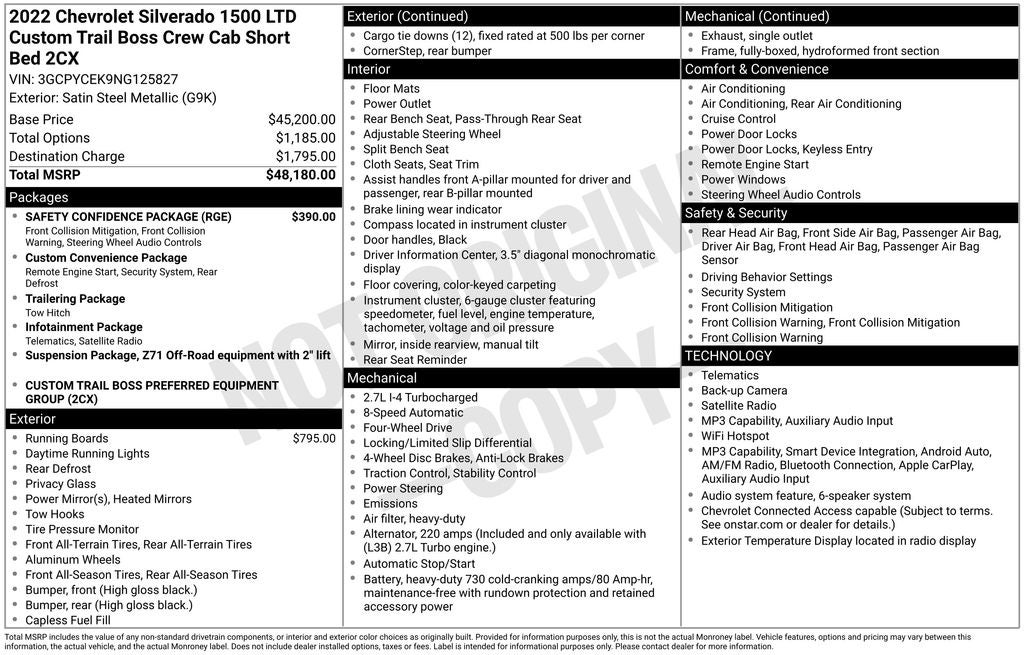 2022 Chevrolet Silverado 1500 LTD Custom Trail Boss
