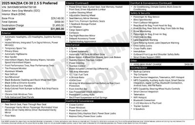2025 Mazda Mazda CX-30 2.5 S Preferred Package