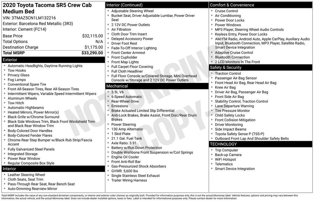 2020 Toyota Tacoma SR5 V6