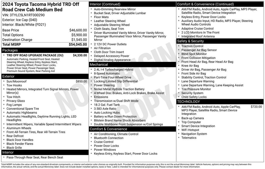 2024 Toyota Tacoma Hybrid TRD Off Road