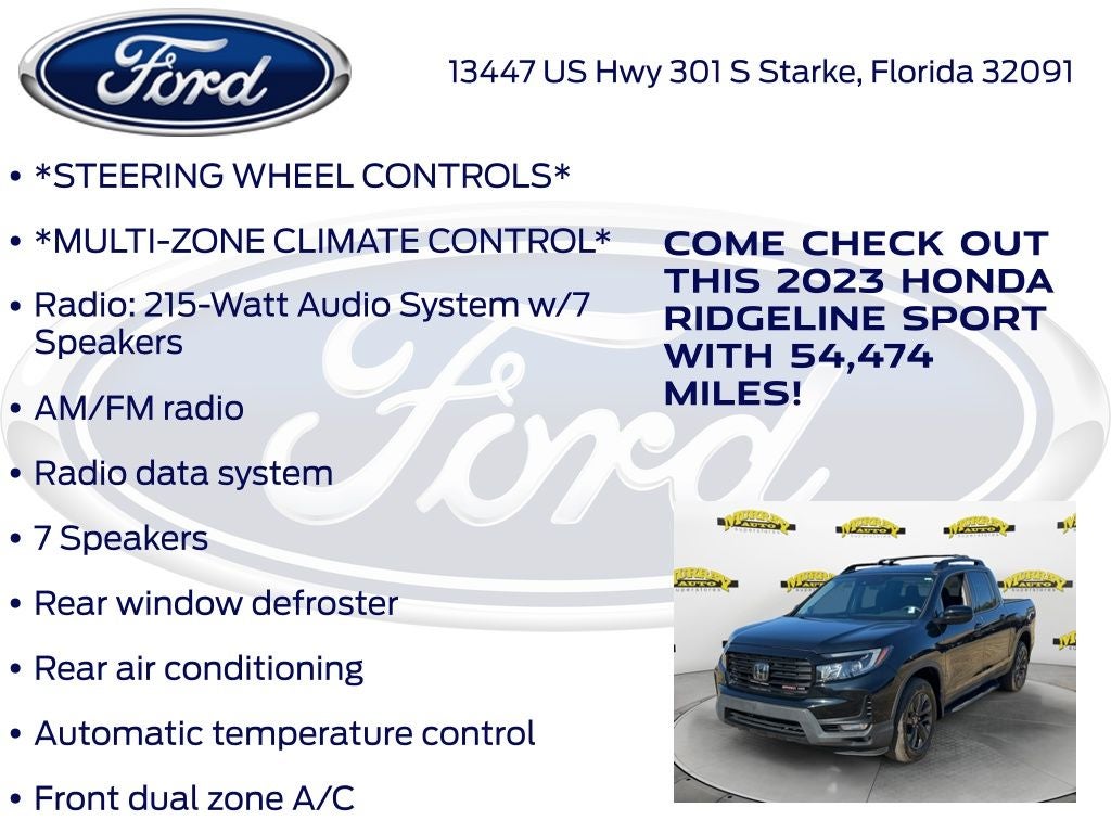 2023 Honda Ridgeline Sport -CERTIFIED-