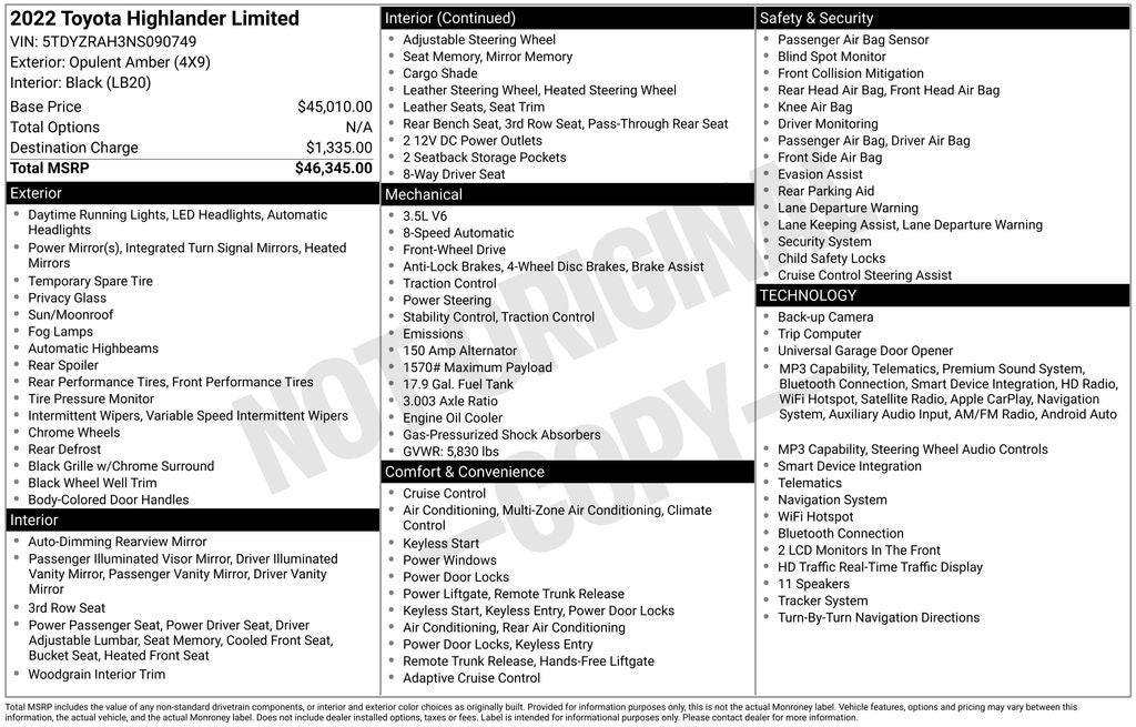 2022 Toyota Highlander Limited