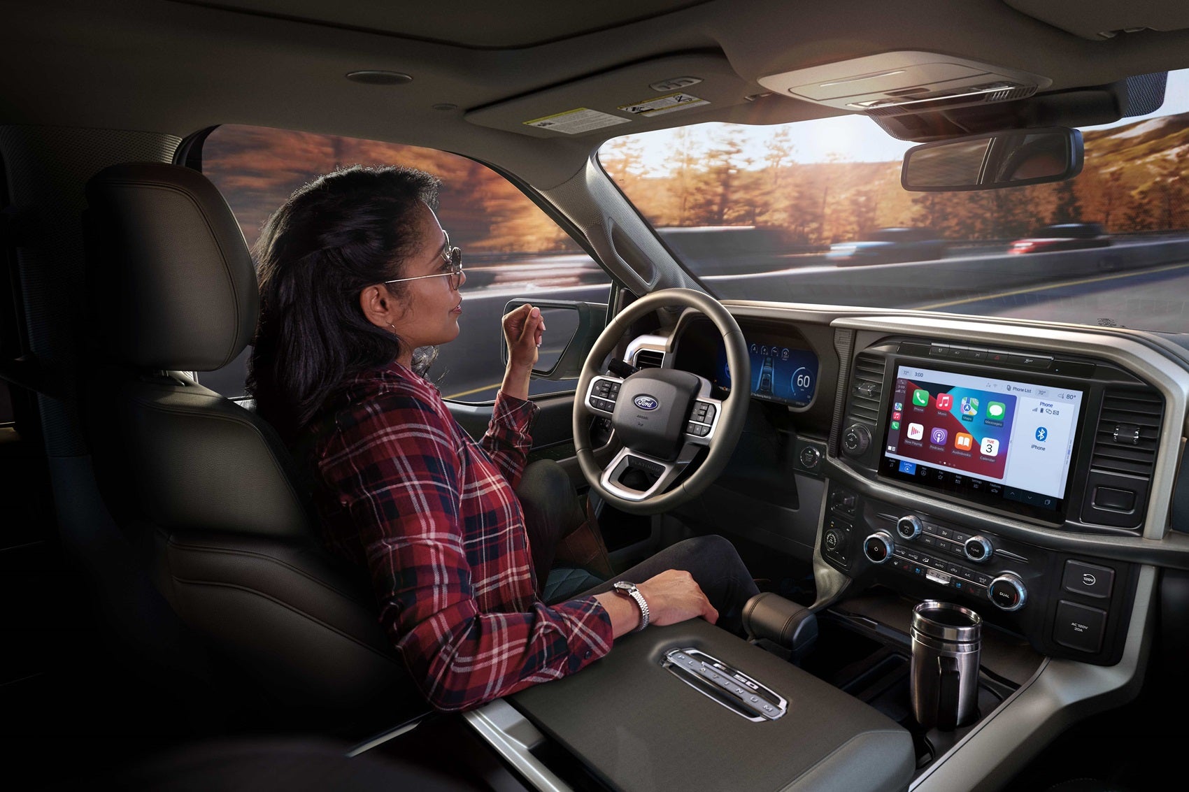 Interior of a Ford F-150 Platinum